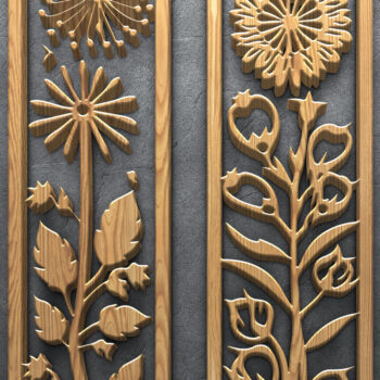 Intra απο ξύλο plywood Χρώμα wenge 3mm-4mm πάχος - Πάνελ κοπής με λέιζερ Floral Nature Δίασταση 3200x7200 cm INTRAFABR-120389946 - Image 2