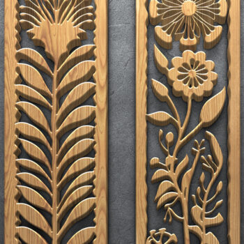 Intra απο ξύλο plywood Χρώμα wenge 3mm-4mm πάχος - Πάνελ κοπής με λέιζερ Floral Nature Δίασταση 3200x7200 cm INTRAFABR-120389946 - Image 3