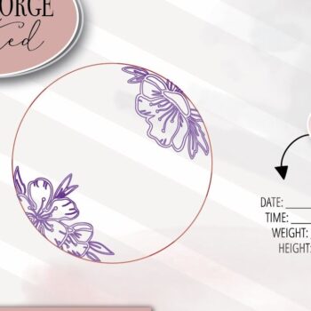 Intra απο ξύλο plywood  Χρώμα wenge 3mm-4mm πάχος - Ανακοίνωση Floral Newborn Δίασταση 4x4 cm INTRAFABR-117444070 - Image 2