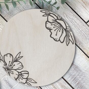 Intra απο ξύλο plywood  Χρώμα wenge 3mm-4mm πάχος - Ανακοίνωση Floral Newborn Δίασταση 4x4 cm INTRAFABR-117444070 - Image 3