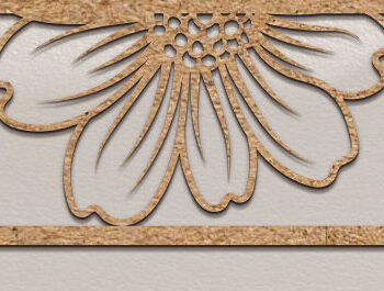 Intra απο ξύλο plywood  Χρώμα wenge 3mm-4mm πάχος - Floral Panel Δίασταση 30x20 cm INTRAFABR-121963380 - Image 1