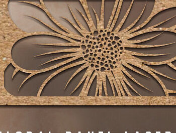 Intra απο ξύλο plywood  Χρώμα wenge 3mm-4mm πάχος - Floral Panel Δίασταση 30x20 cm INTRAFABR-121963632 - Image 1