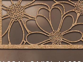 Intra απο ξύλο plywood  Χρώμα wenge 3mm-4mm πάχος - Floral Panel Δίασταση 30x20 cm INTRAFABR-119466502 - Image 1