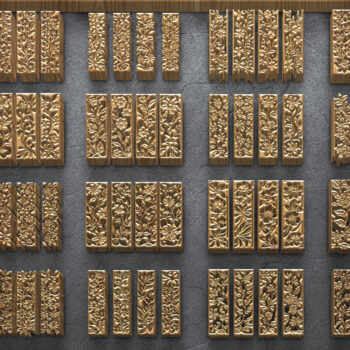 Intra απο ξύλο plywood  Χρώμα wenge 3mm-4mm πάχος - Floral Panel Σετ Δίασταση 3200x7200 cm INTRAFABR-119466463 - Image 1