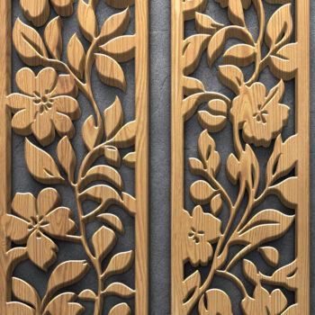 Intra απο ξύλο plywood  Χρώμα wenge 3mm-4mm πάχος - Floral Panel Σετ Δίασταση 3200x7200 cm INTRAFABR-119466463 - Image 2