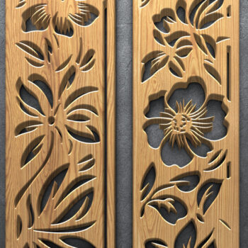 Intra απο ξύλο plywood  Χρώμα wenge 3mm-4mm πάχος - Floral Panel Σετ Δίασταση 3200x7200 cm INTRAFABR-119466463 - Image 3