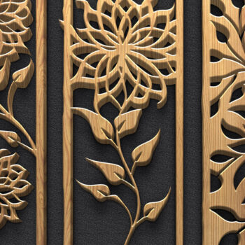 Intra απο ξύλο plywood  Χρώμα wenge 3mm-4mm πάχος - floral panel & βιολιού Δίασταση 3600x5400 cm INTRAFABR-119466658 - Image 3