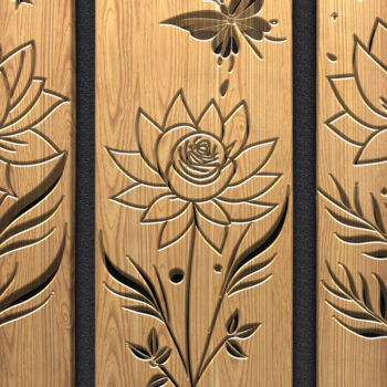 Intra απο ξύλο plywood  Χρώμα wenge 3mm-4mm πάχος - floral panel & βιολιού Δίασταση 3600x5400 cm INTRAFABR-119466658 - Image 4