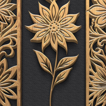 Intra απο ξύλο plywood  Χρώμα wenge 3mm-4mm πάχος - floral panel & βιολιού Δίασταση 3600x5400 cm INTRAFABR-119466658 - Image 6