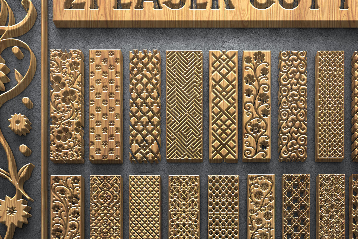 Intra απο ξύλο plywood  Χρώμα wenge 3mm-4mm πάχος - Πάνελ κοπής με λέιζερ με λουλούδια &amp; σχέδια Δίασταση 4500x5400 cm INTRAFABR-119466412