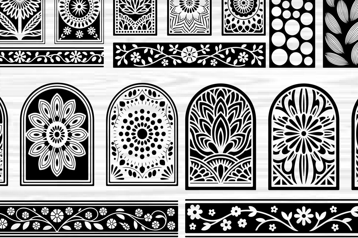 Intra απο ξύλο plywood  Χρώμα wenge 3mm-4mm πάχος - Στένσιλ νυχιών με λουλουδάτο σχέδιο με λέιζερ Δίασταση 4x4 cm INTRAFABR-107855883