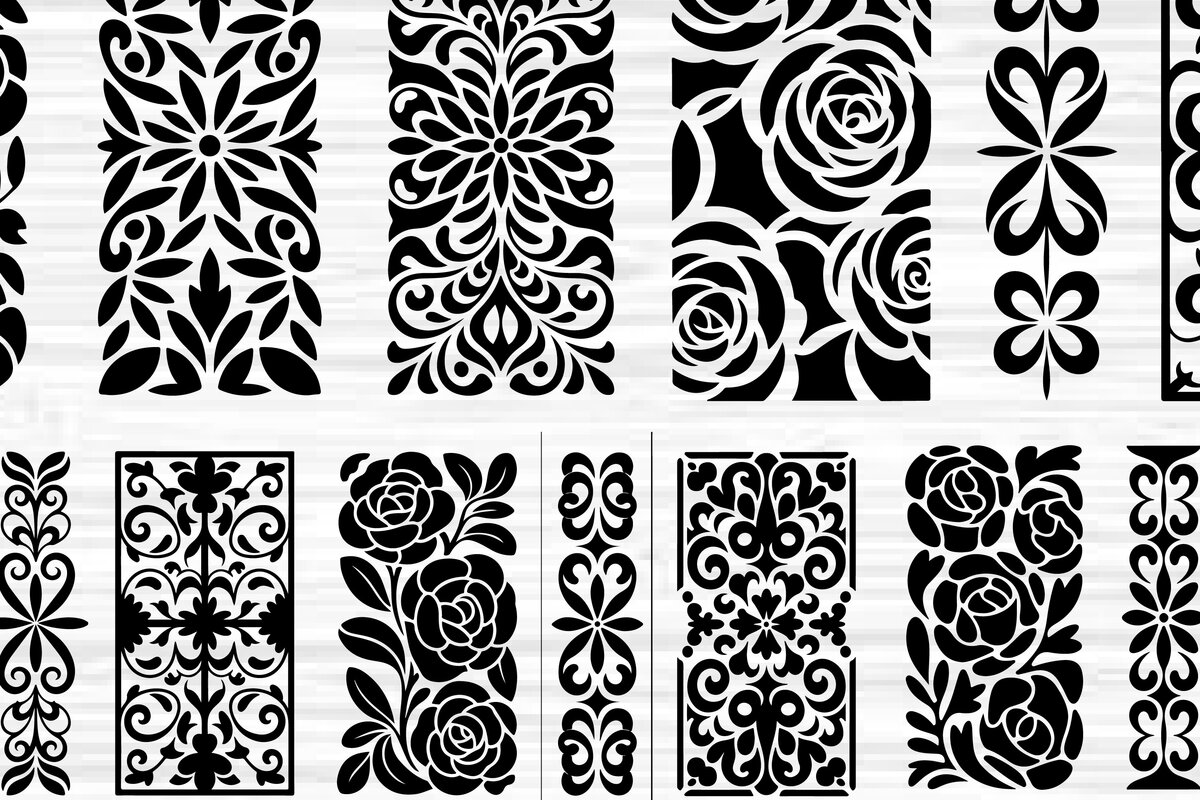 Intra απο ξύλο plywood  Χρώμα wenge 3mm-4mm πάχος - Στένσιλ νυχιών με λουλουδάτο σχέδιο με λέιζερ Δίασταση 4x4 cm INTRAFABR-9777982