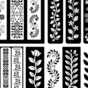 Intra απο ξύλο plywood  Χρώμα wenge 3mm-4mm πάχος - Στένσιλ νυχιών με λουλουδάτο σχέδιο με λέιζερ Δίασταση 4x4 cm INTRAFABR-59125797 - Image 3