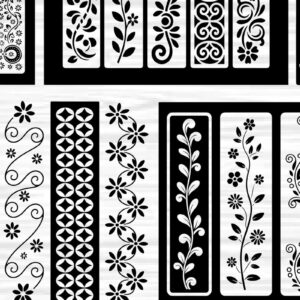 Intra απο ξύλο plywood  Χρώμα wenge 3mm-4mm πάχος - Στένσιλ νυχιών με λουλουδάτο σχέδιο με λέιζερ Δίασταση 4x4 cm INTRAFABR-57280904