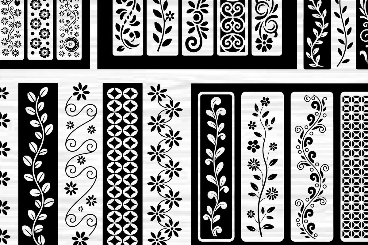 Intra απο ξύλο plywood  Χρώμα wenge 3mm-4mm πάχος - Στένσιλ νυχιών με λουλουδάτο σχέδιο με λέιζερ Δίασταση 4x4 cm INTRAFABR-57280904