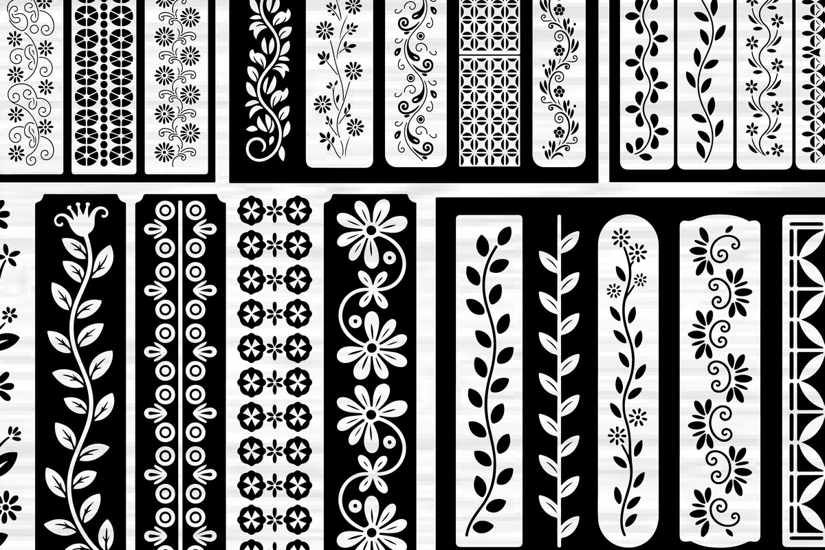 Intra απο ξύλο plywood  Χρώμα wenge 3mm-4mm πάχος - Στένσιλ νυχιών με λουλουδάτο σχέδιο με λέιζερ Δίασταση 4x4 cm INTRAFABR-25058041