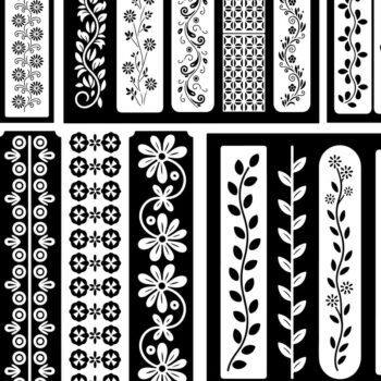 Intra απο ξύλο plywood  Χρώμα wenge 3mm-4mm πάχος - Στένσιλ νυχιών με λουλουδάτο σχέδιο με λέιζερ Δίασταση 4x4 cm INTRAFABR-25058041 - Image 2