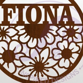 Intra απο ξύλο plywood Χρώμα wenge 3mm-4mm πάχος - Floral μοτίβο με όνομα τοίχου σημάδι ή κάρτα Δίασταση 30x20 cm INTRAFABR-41650080 - Image 1