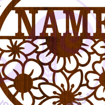 Intra απο ξύλο plywood Χρώμα wenge 3mm-4mm πάχος - Floral μοτίβο με όνομα τοίχου σημάδι ή κάρτα Δίασταση 30x20 cm INTRAFABR-41650080 - Image 6