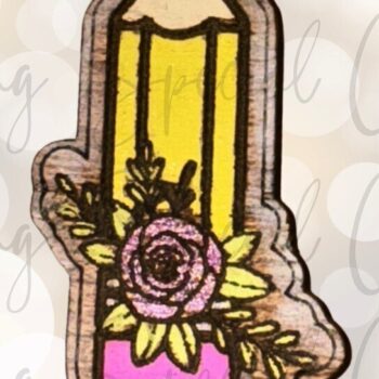 Intra απο ξύλο plywood  Χρώμα wenge 3mm-4mm πάχος - Σκουλαρίκια με μολύβι Floral Δίασταση 3x3 cm INTRAFABR-81121275 - Image 1