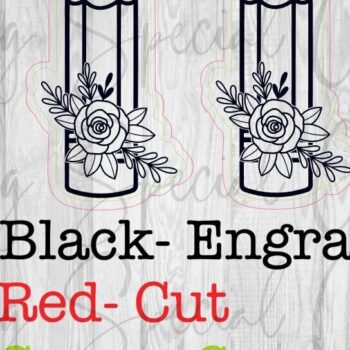 Intra απο ξύλο plywood  Χρώμα wenge 3mm-4mm πάχος - Σκουλαρίκια με μολύβι Floral Δίασταση 3x3 cm INTRAFABR-81121275 - Image 3