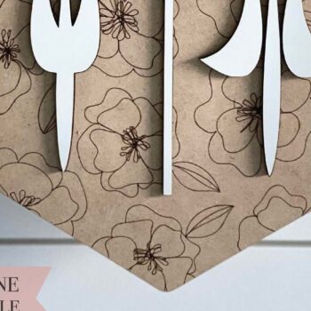 Intra απο ξύλο plywood Χρώμα wenge 3mm-4mm πάχος - Floral Pennant Laser Δίασταση 6x6 cm INTRAFABR-86051232 - Image 3