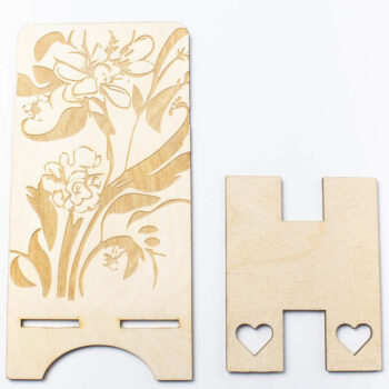 Intra απο ξύλο plywood  Χρώμα wenge 3mm-4mm πάχος - Floral Τηλεφωνική βάση Δίασταση 6x6 cm INTRAFABR-114306013 - Image 3