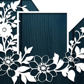 Intra απο ξύλο plywood  Χρώμα wenge 3mm-4mm πάχος - Floral Κορνίζα Paper-Cut Δίασταση 20x25 cm INTRAFABR-114306104 - Image 1