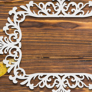 Intra απο ξύλο plywood  Χρώμα wenge 3mm-4mm πάχος - Floral Κορνίζα Paper-Cut Δίασταση 20x25 cm INTRAFABR-117444011 - Image 1