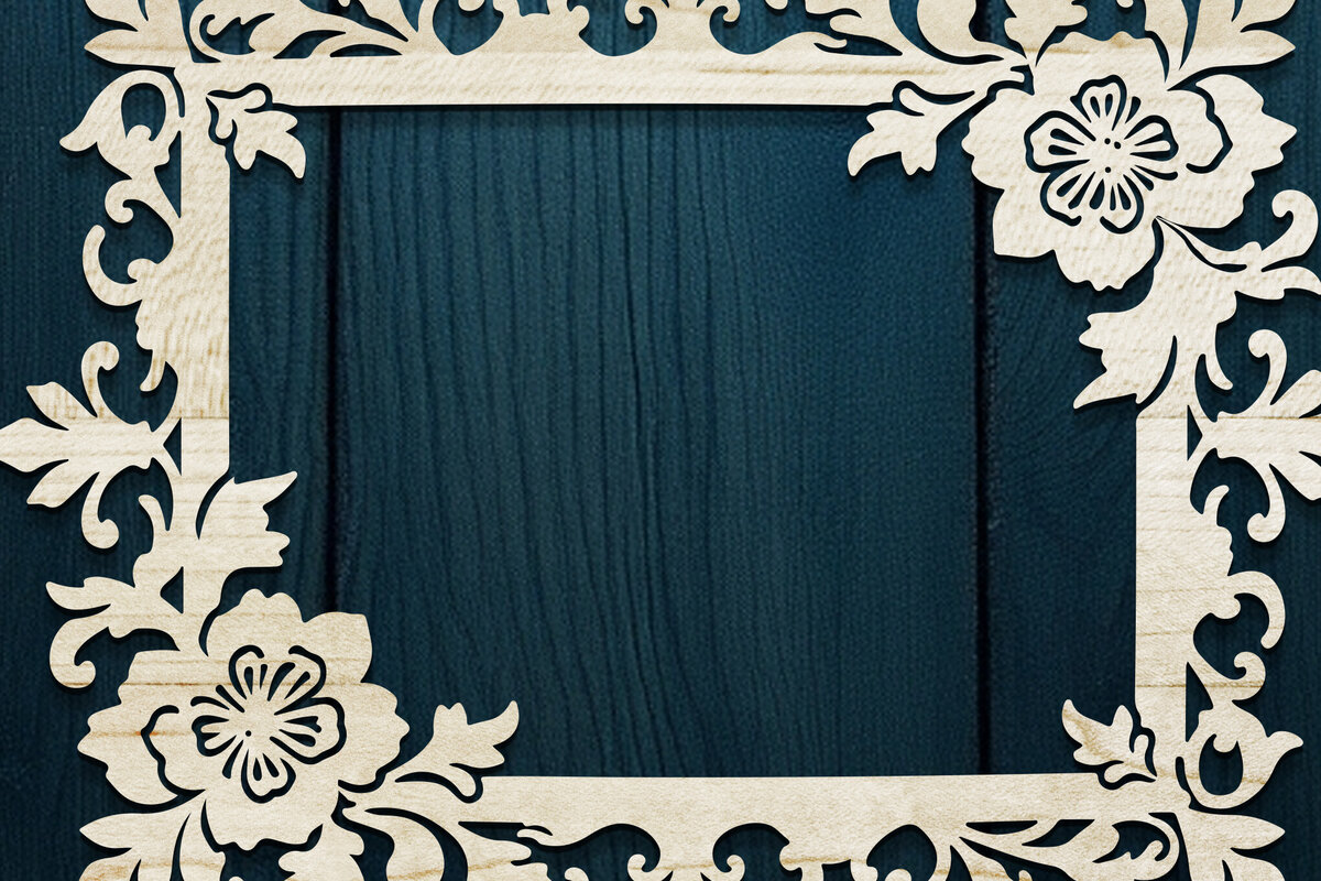 Intra απο ξύλο plywood  Χρώμα wenge 3mm-4mm πάχος - Floral Κορνίζα Paper-Cut Δίασταση 20x25 cm INTRAFABR-122014771