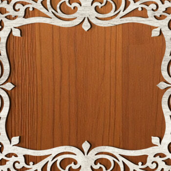 Intra απο ξύλο plywood  Χρώμα wenge 3mm-4mm πάχος - Floral Κορνίζα Paper-Cut Δίασταση 20x25 cm INTRAFABR-88704303 - Image 1