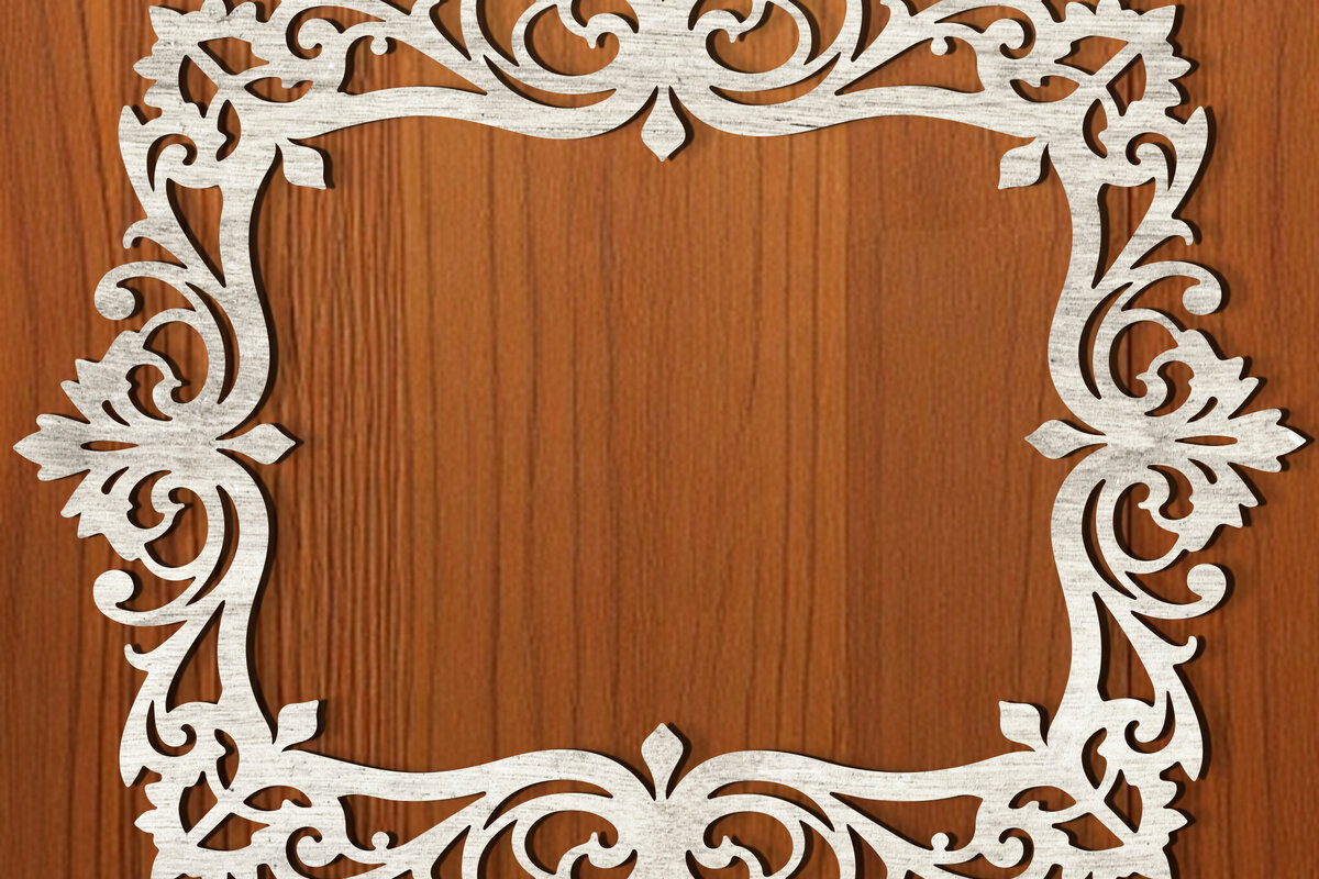 Intra απο ξύλο plywood  Χρώμα wenge 3mm-4mm πάχος - Floral Κορνίζα Paper-Cut Δίασταση 20x25 cm INTRAFABR-88704303