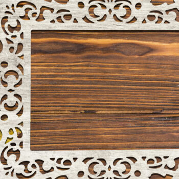 Intra απο ξύλο plywood  Χρώμα wenge 3mm-4mm πάχος - Floral Κορνίζα Paper-Cut Δίασταση 20x25 cm INTRAFABR-113757905 - Image 1