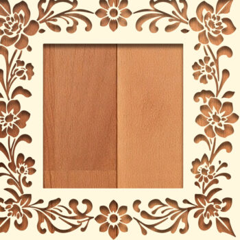 Intra απο ξύλο plywood  Χρώμα wenge 3mm-4mm πάχος - Floral Κορνίζα Paper-Cut Δίασταση 20x25 cm INTRAFABR-80368429 - Image 1