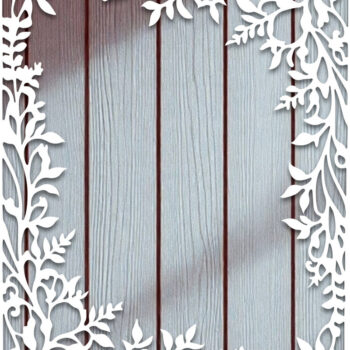 Intra απο ξύλο plywood  Χρώμα wenge 3mm-4mm πάχος - Πακέτο με φλοράλ κορνίζα Δίασταση 20x25 cm INTRAFABR-108460493 - Image 3