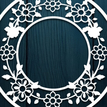 Intra απο ξύλο plywood  Χρώμα wenge 3mm-4mm πάχος - Πακέτο με φλοράλ κορνίζα Δίασταση 20x25 cm INTRAFABR-108460493 - Image 6