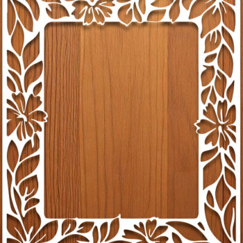 Intra απο ξύλο plywood  Χρώμα wenge 3mm-4mm πάχος - Πακέτο με φλοράλ κορνίζα Δίασταση 20x25 cm INTRAFABR-108460493 - Image 7