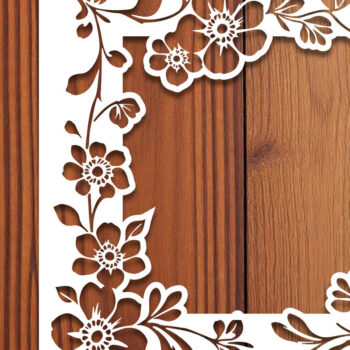 Intra απο ξύλο plywood  Χρώμα wenge 3mm-4mm πάχος - Πακέτο με φλοράλ κορνίζα Δίασταση 20x25 cm INTRAFABR-108460493 - Image 13