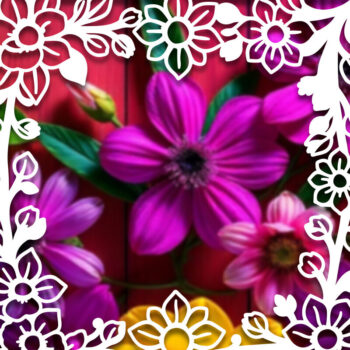 Intra απο ξύλο plywood  Χρώμα wenge 3mm-4mm πάχος - Πακέτο με φλοράλ κορνίζα Δίασταση 20x25 cm INTRAFABR-108460493 - Image 17