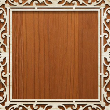 Intra απο ξύλο plywood  Χρώμα wenge 3mm-4mm πάχος - Πακέτο με φλοράλ κορνίζα Δίασταση 20x25 cm INTRAFABR-35954394 - Image 3