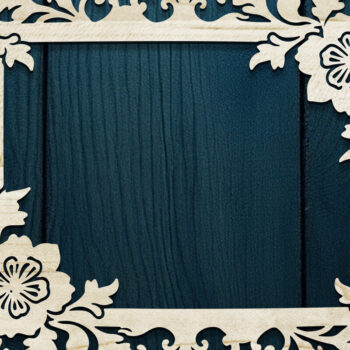 Intra απο ξύλο plywood  Χρώμα wenge 3mm-4mm πάχος - Πακέτο με φλοράλ κορνίζα Δίασταση 20x25 cm INTRAFABR-35954394 - Image 4