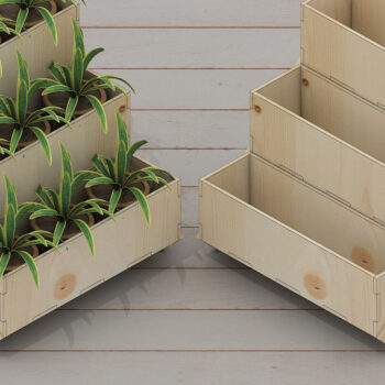 Intra απο ξύλο plywood Χρώμα wenge 3mm-4mm πάχος - Floral Planter Box Laser Files 255 Δίασταση 30x20 cm INTRAFABR-113858550 - Image 1