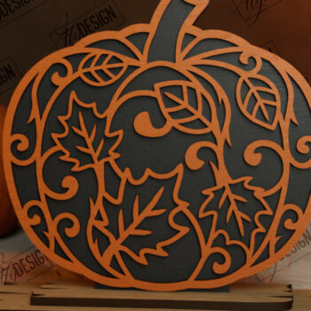 Intra απο ξύλο plywood Χρώμα wenge 3mm-4mm πάχος - Πακέτο κοπής με λέιζερ φλοράλ κολοκύθας | CNC Δίασταση 6x6 cm INTRAFABR-112155495 - Image 4