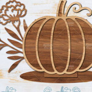 Intra απο ξύλο plywood  Χρώμα wenge 3mm-4mm πάχος - Floral Pumpkin Δίασταση 15x15 cm INTRAFABR-100562398