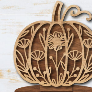 Intra απο ξύλο plywood  Χρώμα wenge 3mm-4mm πάχος - Floral Pumpkin Δίασταση 20x20 cm INTRAFABR-100562591