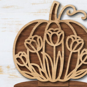 Intra απο ξύλο plywood  Χρώμα wenge 3mm-4mm πάχος - Floral Pumpkin Δίασταση 20x20 cm INTRAFABR-72834097