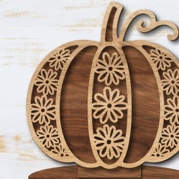 Intra απο ξύλο plywood Χρώμα wenge 3mm-4mm πάχος - Floral Pumpkin Δίασταση 20x20 cm INTRAFABR-112130594 - Image 1