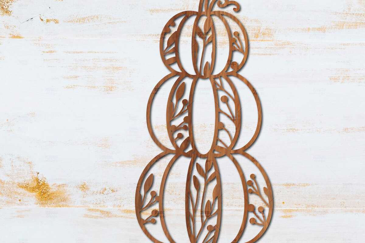 Intra απο ξύλο plywood  Χρώμα wenge 3mm-4mm πάχος - Floral Pumpkin Δίασταση 15x15 cm INTRAFABR-107202373