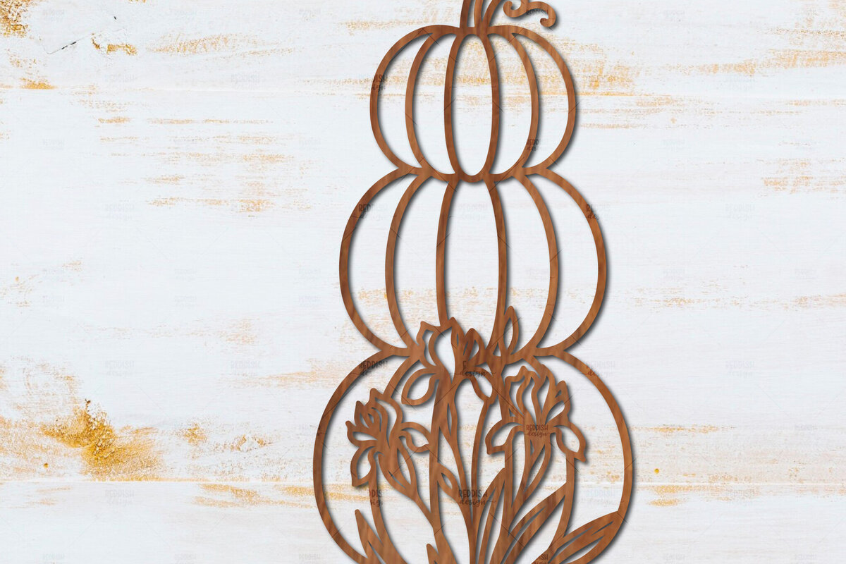 Intra απο ξύλο plywood  Χρώμα wenge 3mm-4mm πάχος - Floral Pumpkin Δίασταση 15x15 cm INTRAFABR-107202425