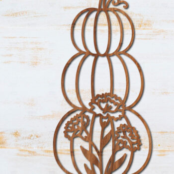 Intra απο ξύλο plywood Χρώμα wenge 3mm-4mm πάχος - Floral Pumpkin Δίασταση 15x15 cm INTRAFABR-107202503 - Image 1